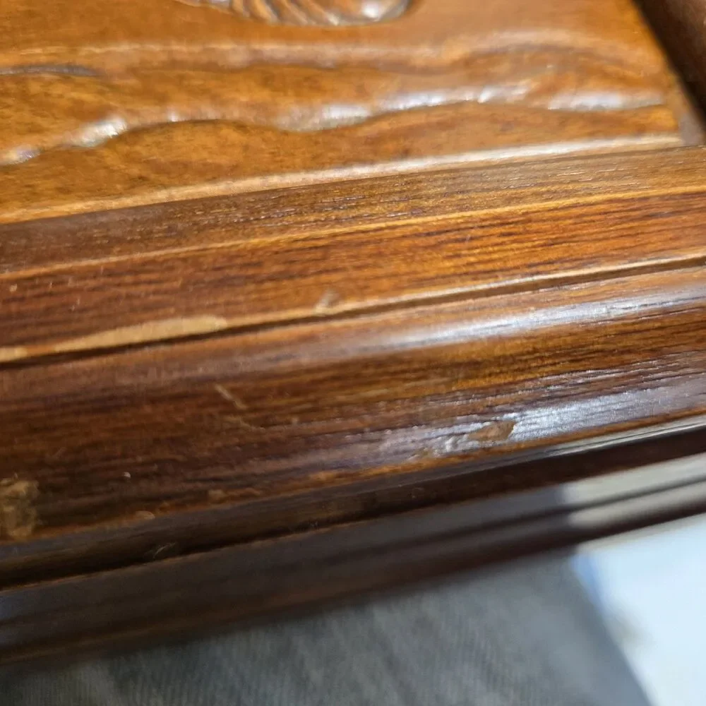 Vintage Rosalco The Commodore Bird Duck Carved Wooden Wood Jewelry Box